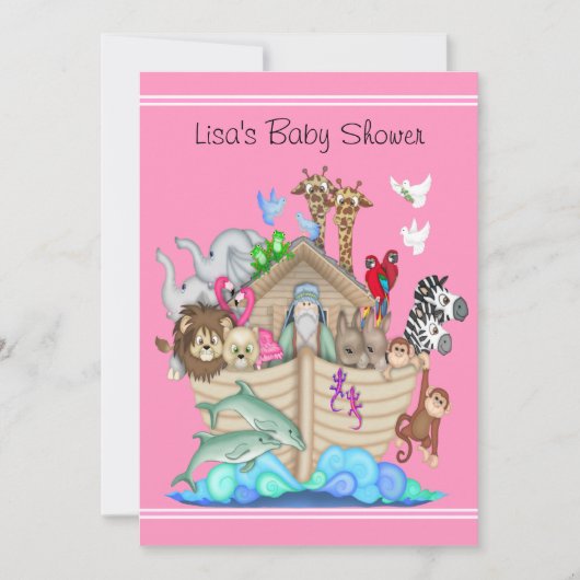 Noah's Ark Baby Shower Einladung (Vorderseite)