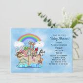 Noah's Ark Baby Shower Einladung (Stehend Vorderseite)