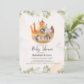Noah's Ark Baby Shower Einladung (Stehend Vorderseite)