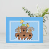 Noah's Ark Baby Shower Einladung (Stehend Vorderseite)