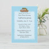 Noah's Ark Baby Shower Einladung. Einladung (Stehend Vorderseite)