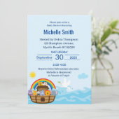 Noah's Ark Baby Shower Einladungen (Stehend Vorderseite)