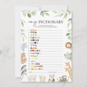 Noah's Ark Baby Shower Emoji Game Einladung (Vorderseite)