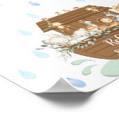 Noah's Ark Baby Shower Fingerprints Gästebuch (Ecke)