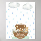 Noah's Ark Baby Shower Fingerprints Gästebuch (Vorne)