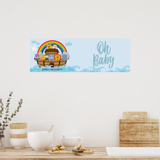 Noah's Ark Baby Shower Party Banner Poster (Küche)