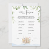 Noah's Ark Baby Shower Price Game Einladung (Vorderseite)