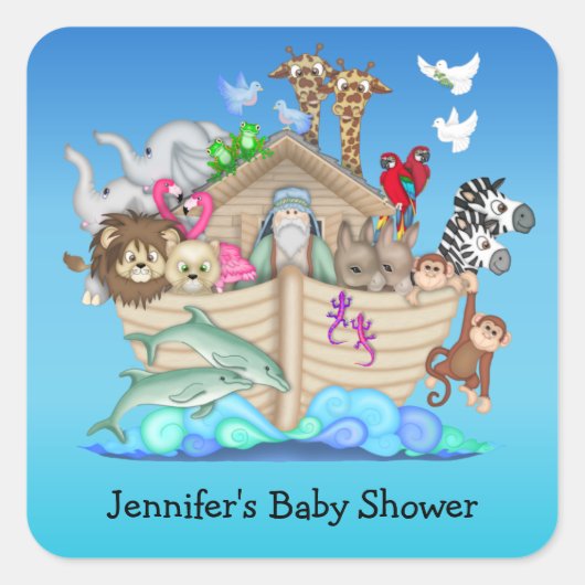 Noah's Ark Baby Shower Stickers (Vorderseite)