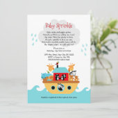 Noah's Ark Baby Sprinkle einladen, Babydusche Einladung (Stehend Vorderseite)
