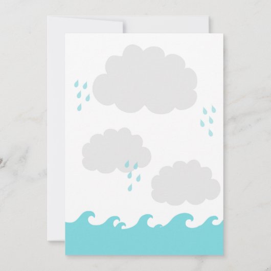 Noah's Ark Baby Sprinkle einladen, Babydusche Einladung (Rückseite)