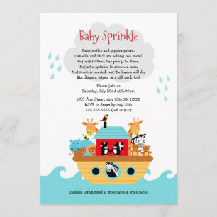 Noah's Ark Baby Sprinkle einladen, Babydusche Einladung