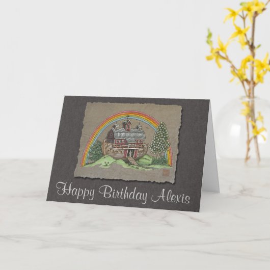 Noah's Ark Barn Karte (Gelbe Blume)