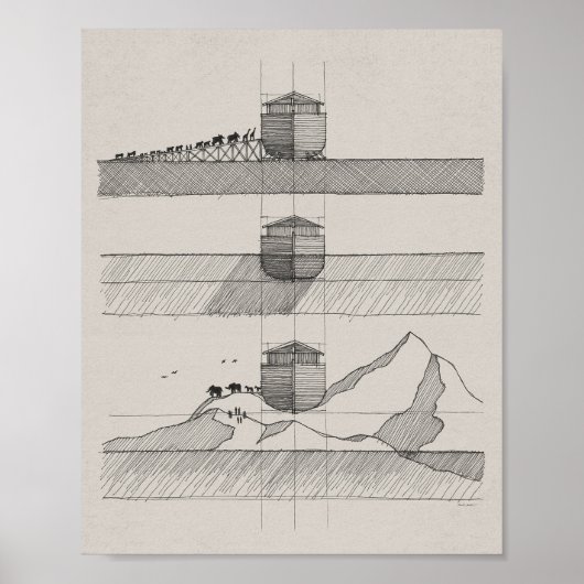 Noah's Ark - Bibelkunst, Nautical Ship Poster (Vorne)