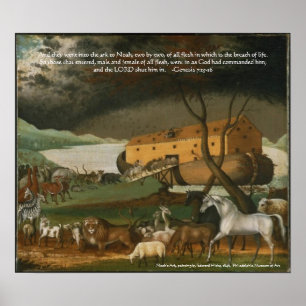 Noah's Ark Bible Scripture Art Print Poster