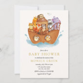 Noah's Ark Bible Story Animals Baby Shower Einladung (Vorderseite)