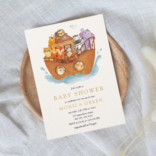 Noah's Ark Bible Story Animals Baby Shower Einladung