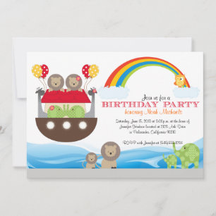 Noah's Ark Birthday Einladung