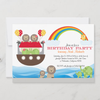Noah's Ark Birthday Einladung