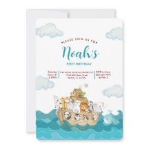Noah's Ark Birthday Einladung.