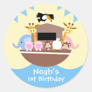 Noah's Ark Birthday Gunst Sticker