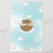 Noah's Ark Blue Boy Baby Predictions & Advice Game (Rückseite)