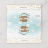 Noah's Ark Blue Niedlicher Tiere Boy Baby Shower N Platzkarte (Außenseite Aufgefaltet)