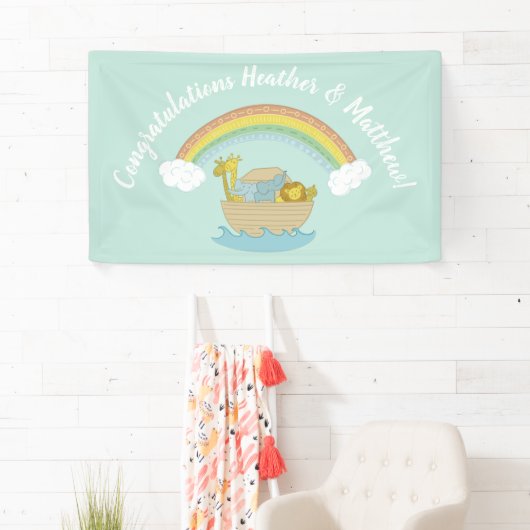 Noah's Ark Boho Baby Shower Banner (Insitu)