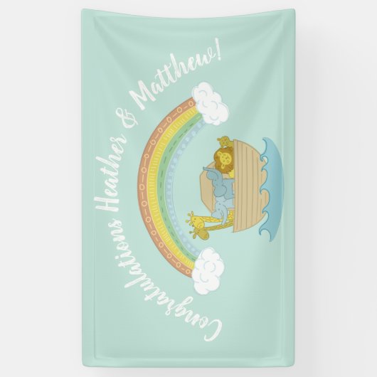 Noah's Ark Boho Baby Shower Banner (Vertikal)