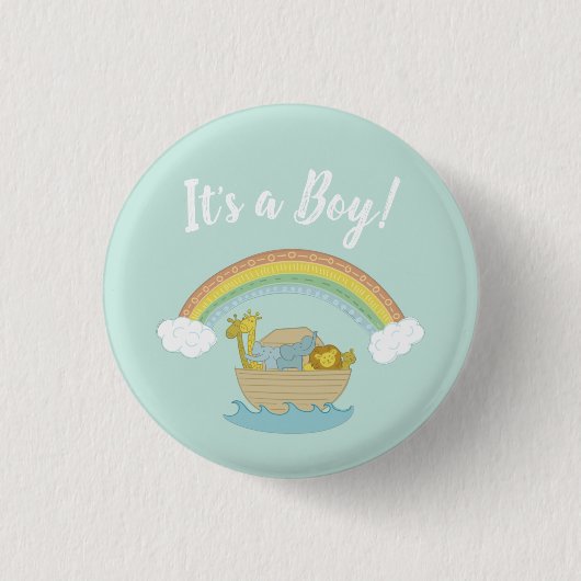 Noah's Ark Boho Baby Shower Button (Vorderseite)