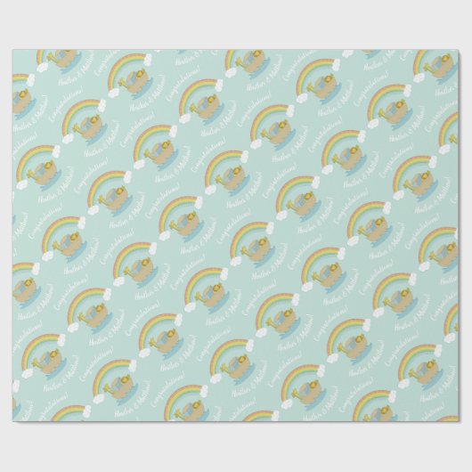 Noah's Ark Boho Baby Shower Geschenkpapier (Flach)