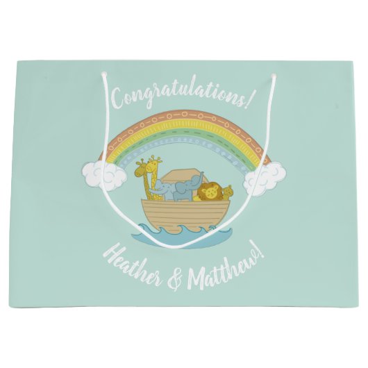 Noah's Ark Boho Baby Shower Große Geschenktüte (Vorderseite)