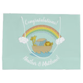 Noah's Ark Boho Baby Shower Große Geschenktüte (Rückseite)