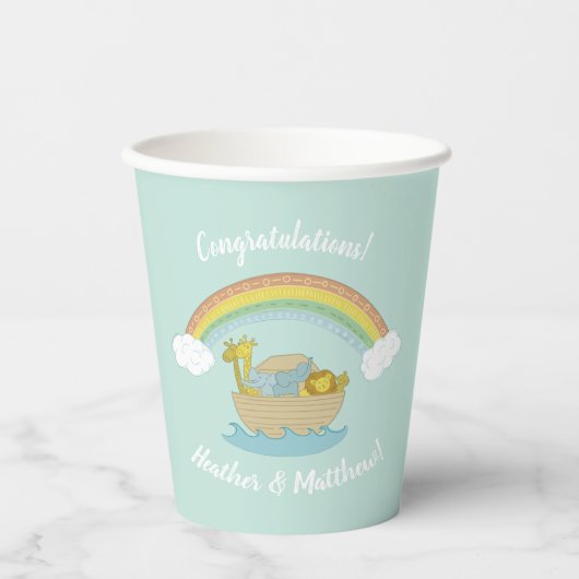Noah's Ark Boho Baby Shower Pappbecher (Vorderseite)