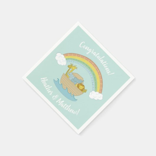 Noah's Ark Boho Baby Shower Serviette (Ecke)
