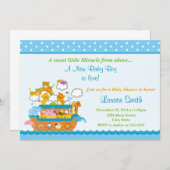 Noah's Ark Boy Baby Shower Einladungs-12x18 Einladung (Vorne/Hinten)