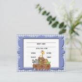 Noah's Ark Boy Birth Certificate Postcard Postkarte (Stehend Vorderseite)