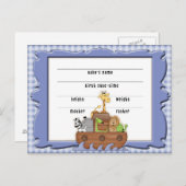 Noah's Ark Boy Birth Certificate Postcard Postkarte (Vorne/Hinten)