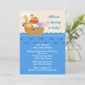  Noah's Ark Boy oder Girl Baby Shower Einladung (Stehend Vorderseite)
