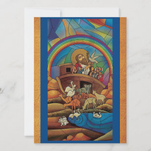 Noah's Ark Buntglas sieht flach aus Save The Date