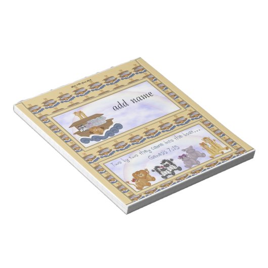 Noahs Ark Candy Bar Wrapper Gastgeschenk Notizblock (angewinkelt)