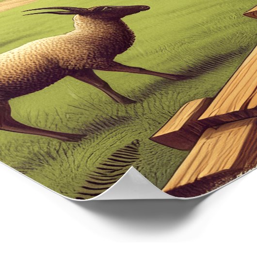 Noah's Ark Construction Scene Poster (Ecke)