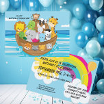 Noah's Ark Custom Birthday Kids Einladung<br><div class="desc">Noah's arke Geburtstagseinladung für Kinder und Babys,  leicht zu personalisieren mit den Party-Informationen Ihres Kindes.</div>