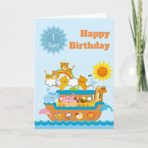 Noah's Ark Customizable Age Birthday Karte