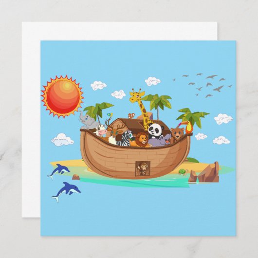 Noah's Ark Einladung (Vorne/Hinten)