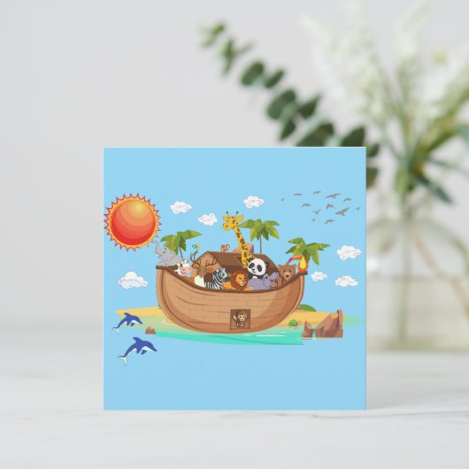 Noah's Ark Einladung (Stehend Vorderseite)