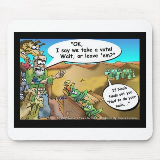"Noah's Ark" Funny Cartoon T-Shirts Gift Sammlerst Mousepad (Vorne)