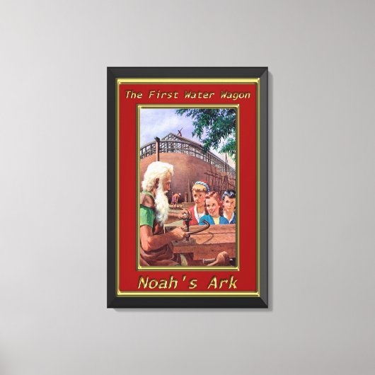 Noahs Ark-Gebäude Der rote Schiffsrahmen Leinwanddruck (Vorderseite)