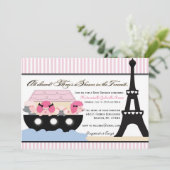 Noahs Ark geht nach Paris Einladung für Mädchen (Stehend Vorderseite)