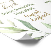 Noah's Ark Greenery Baby Birth Stats Kinderzimmer Poster (Ecke)