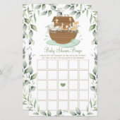 Noah's Ark Greenery Baby Shower Bingo Game (Vorne/Hinten)